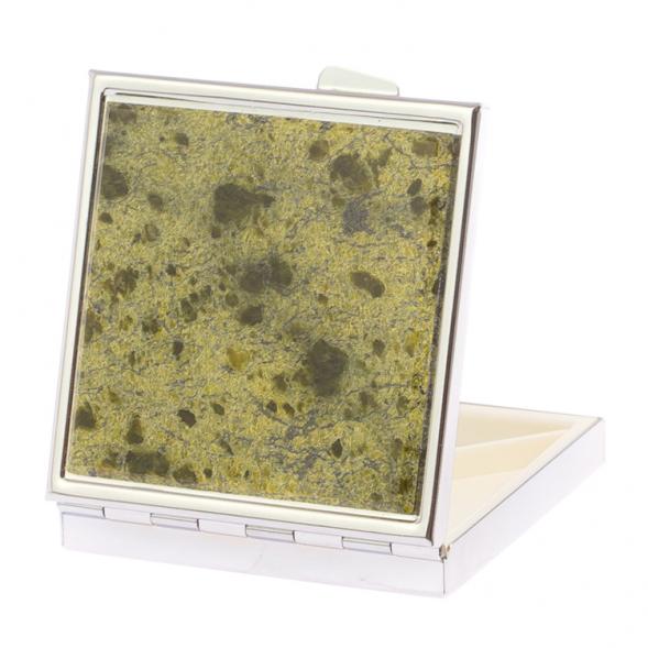 Таблетница на 4 отделения из змеевика цвет серебро 125858