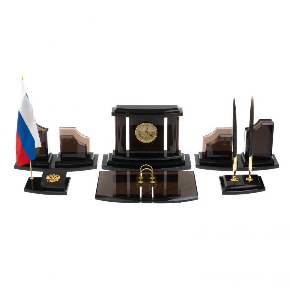 Настольный набор из черного обсидиана 128707