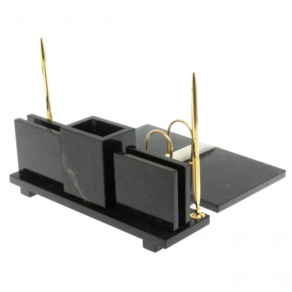 Настольный набор &amp;quot;Офисный&amp;quot; для канцелярских принадлежностей камень мрамор 129510