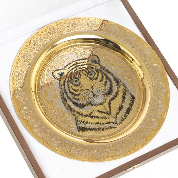 Тарелка с гравюрой &amp;quot;Тигр&amp;quot; 22,5 см Златоуст 123294