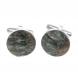 Запонки камень серафинит круглые 124427