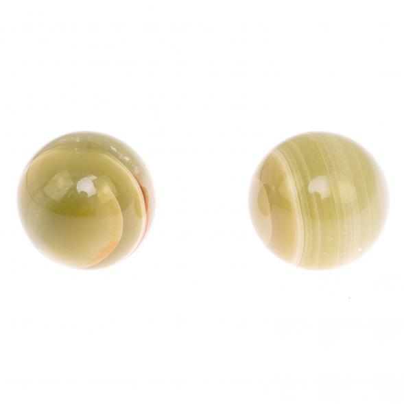 Шары для массажа 3,2 см 2 шт из зеленого оникса 125162