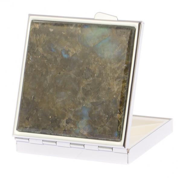 Таблетница на 4 отделения камень лабрадор цвет серебро 126079