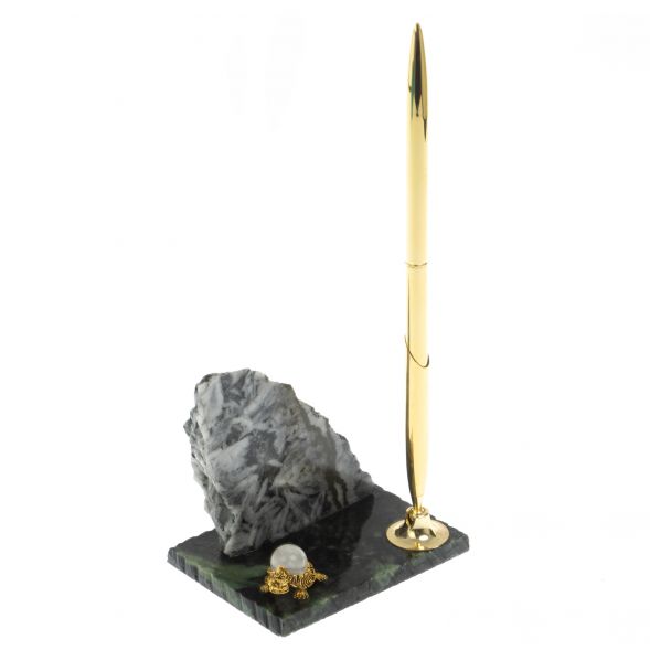 Подставка под ручку &amp;quot;Скала&amp;quot; магнезит змеевик 128859