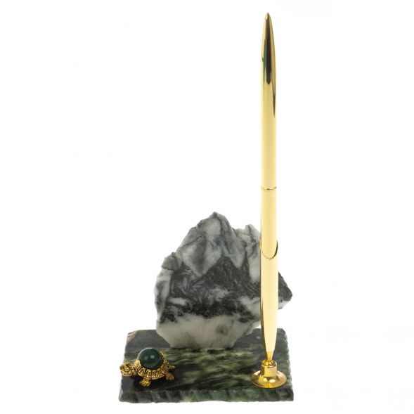 Подставка под ручку &amp;quot;Скала&amp;quot; магнезит змеевик 128859