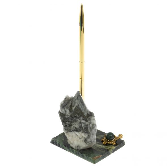 Подставка под ручку &amp;quot;Скала&amp;quot; магнезит змеевик 128859