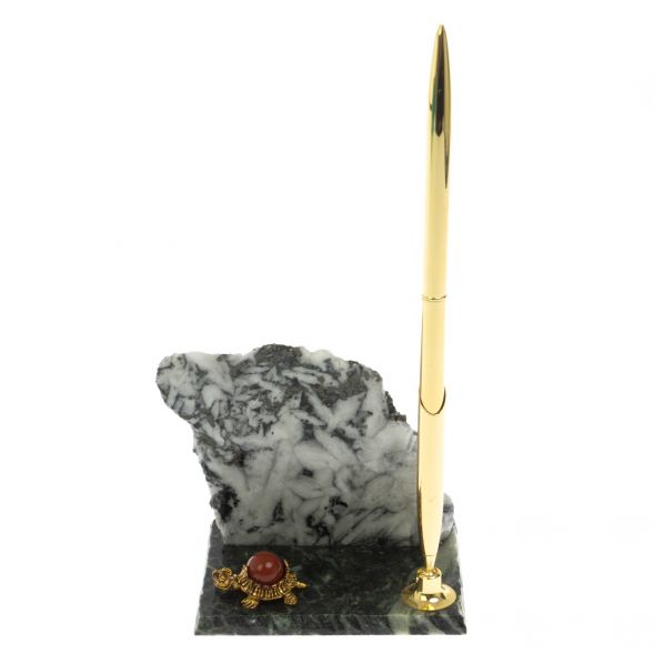 Подставка под ручку &amp;quot;Скала&amp;quot; магнезит змеевик 128859