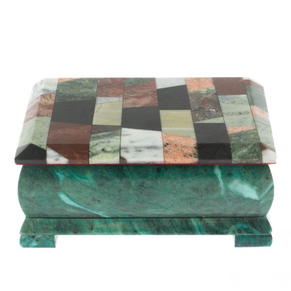 Шкатулка &amp;quot;Мозайка&amp;quot; из змеевика 18х12х8 см 128931