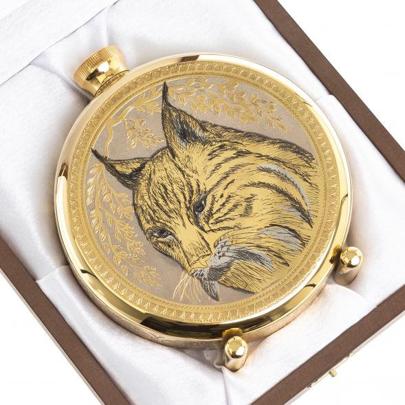 Фляжка с гравюрой &amp;quot;Рысь&amp;quot; Златоуст 123485