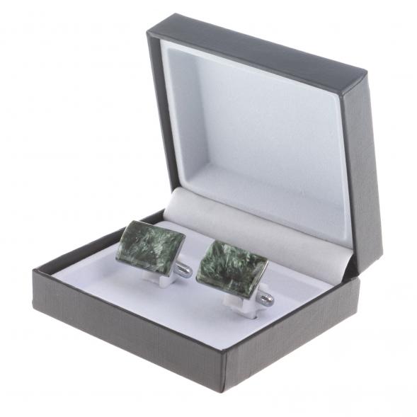 Запонки камень серафинит прямоугольные 124428