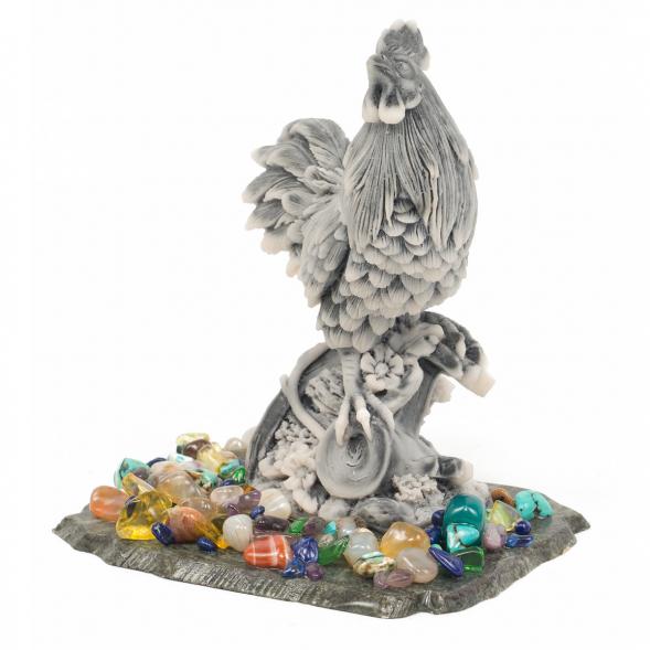 Сувенир &amp;quot;Петух на колесе&amp;quot; из мрамолита 117303