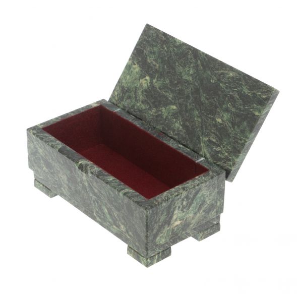 Шкатулка &amp;quot;Купюра&amp;quot; из темно-зеленого змеевика без зеркала 127148