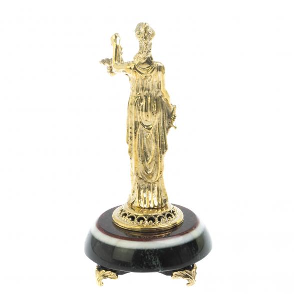 Статуэтка из бронзы &amp;quot;Фемида&amp;quot; на подставке из черного змеевика и мрамора 128092
