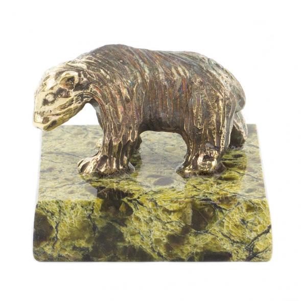 Статуэтка из бронзы и змеевика &amp;quot;Медвежонок&amp;quot; 120027