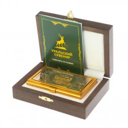 Визитница карманная "Герб РФ" с фианитами Златоуст