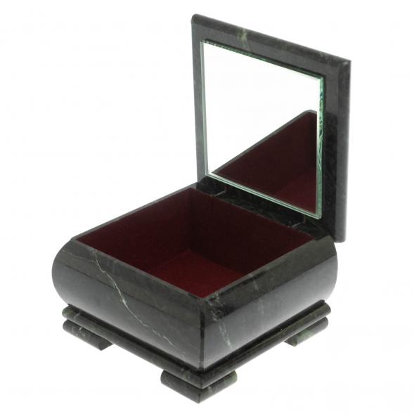 Шкатулка &amp;quot;Сова&amp;quot; из змеевика 13х13х8 см 129388