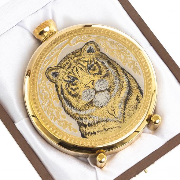 Фляжка с гравюрой &amp;quot;Тигр&amp;quot; Златоуст 123486