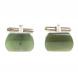 Запонки камень нефрит закругленные 123838