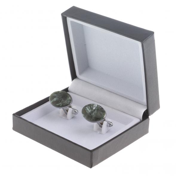 Запонки камень серафинит овальные 124429