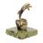 Декоративная статуэтка "Дельфин на волне" из бронзы и змеевика