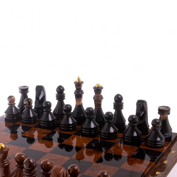 Шахматный ларец с фигурами &amp;quot;Классический&amp;quot; из обсидиана 124725