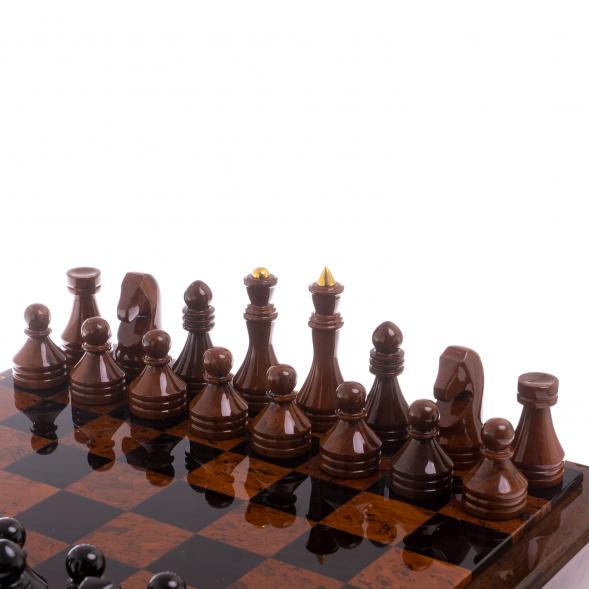 Шахматный ларец с фигурами &amp;quot;Классический&amp;quot; из обсидиана 124725