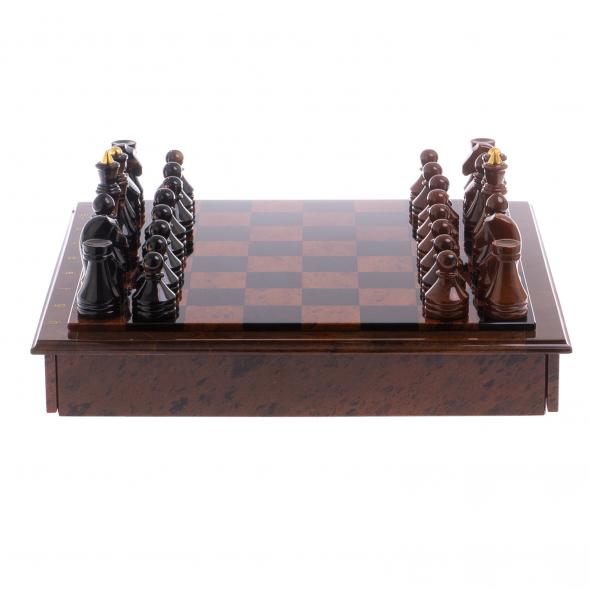 Шахматный ларец с фигурами &amp;quot;Классический&amp;quot; из обсидиана 124725