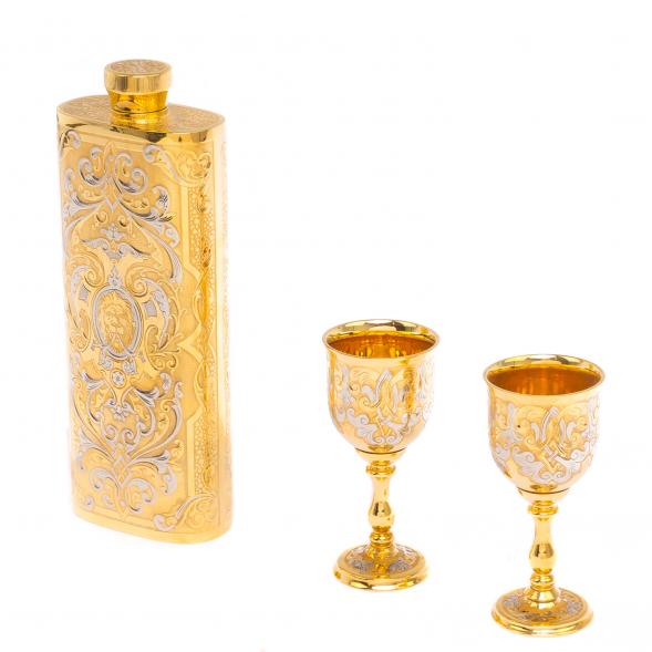 Водочный набор фляжка и две рюмки Златоуст 124971