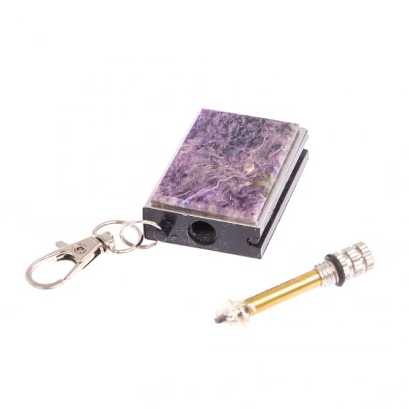 Брелок огниво &amp;quot;Вечная спичка&amp;quot; с накладкой из камня чароит 2,8х1,3х5 см 126688