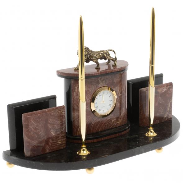 Настольный прибор &amp;quot;Лев&amp;quot; из лемезита 129712