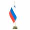 Флагшток с флагом РФ на подставке из светло-зеленого змеевика