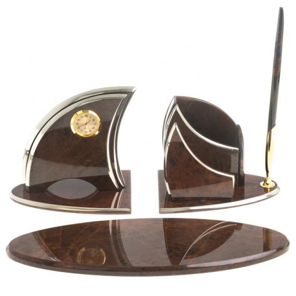 Письменный набор &amp;quot;Парус&amp;quot; камень обсидиан 122891