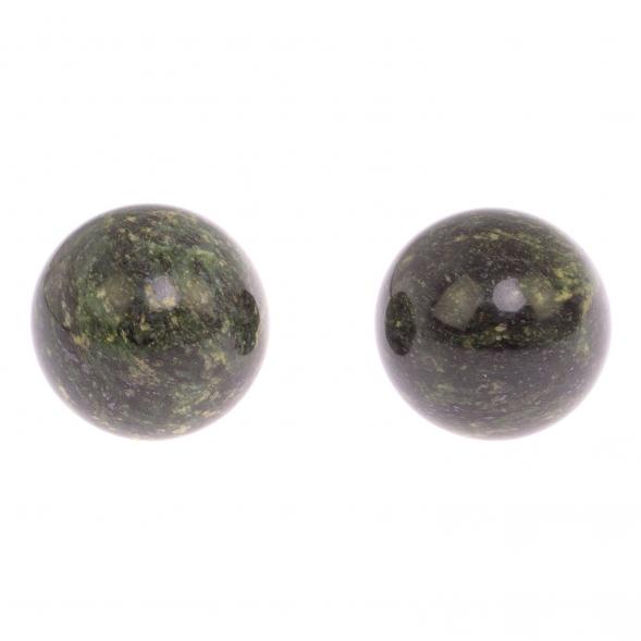 Шары для массажа 3,5 см 2 шт из темного змеевика 125165
