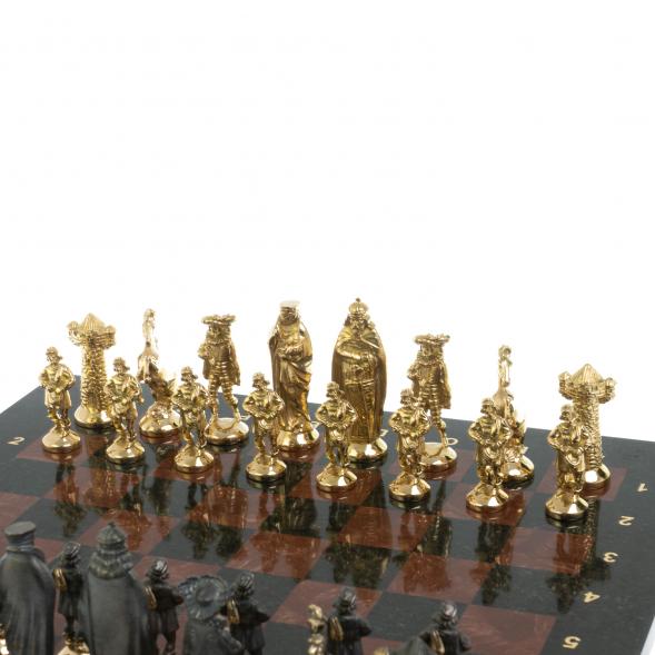 Шахматы &amp;quot;Средневековье&amp;quot; доска 40х40 см из змеевика и лемезита 118063