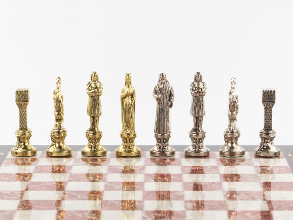 Шахматы &amp;quot;Ренессанс&amp;quot; доска 36х36 см мрамор лемезит фигуры цвет золото / серебро 119407