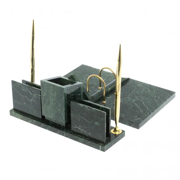 Письменный прибор &amp;quot;Менеджер&amp;quot; камень змеевик 128255