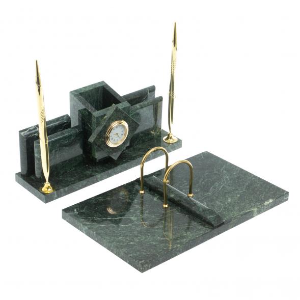 Письменный прибор &amp;quot;Менеджер&amp;quot; камень змеевик 128255