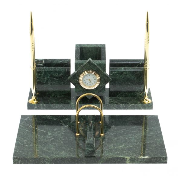 Письменный прибор &amp;quot;Менеджер&amp;quot; камень змеевик 128255