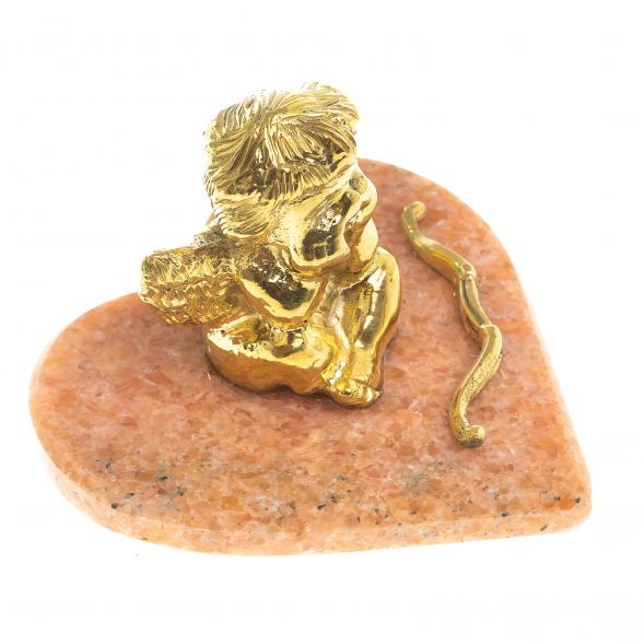 Статуэтка из бронзы на подставке из мрамора &amp;quot;Ангел на сердце&amp;quot; 120029