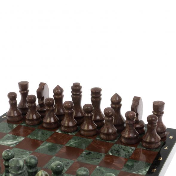 Шахматы &amp;quot;Традиционные&amp;quot; из лемезита и змеевика 40х40 см 128861