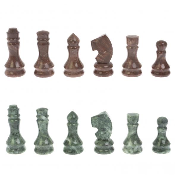 Шахматы &amp;quot;Традиционные&amp;quot; из лемезита и змеевика 40х40 см 128861