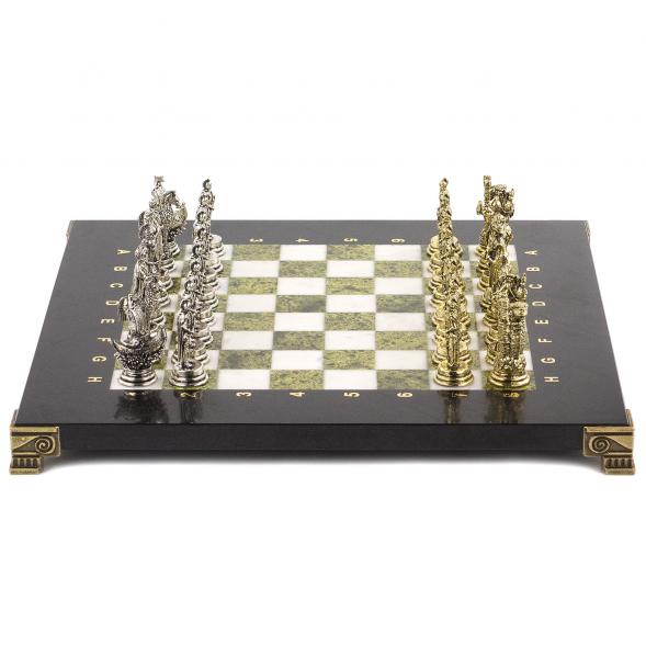 Шахматы &amp;quot;Троянская война&amp;quot; 28х28 см змеевик мрамор 120756