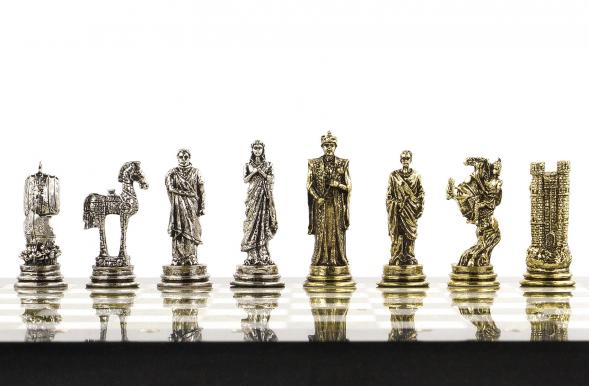 Шахматы &amp;quot;Троянская война&amp;quot; 28х28 см змеевик мрамор 120756