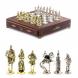 Шахматы деревянные с камнем &amp;quot;Русь&amp;quot; фигуры металлические 121346