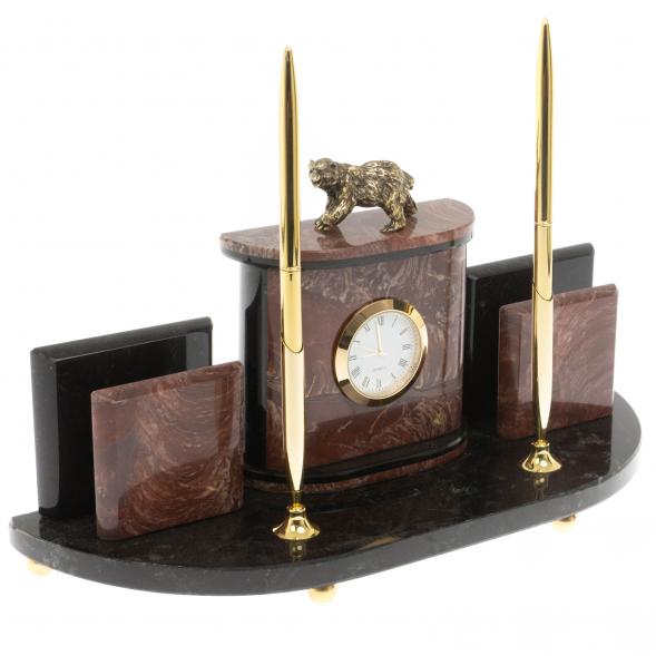 Настольный прибор &amp;quot;Медведь&amp;quot; из лемезита 129713