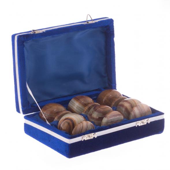 Набор рюмок для ликера 30 мл камень оникс 6 шт 5х4,9 см в футляре (2х2) 121900