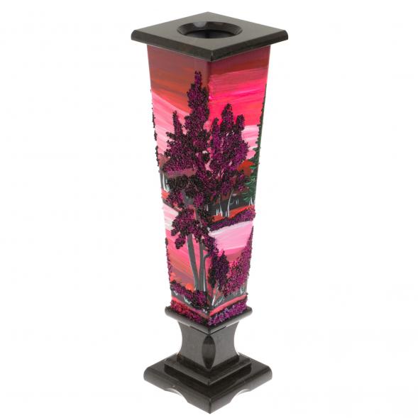 Ваза &amp;quot;Закат&amp;quot; из черного змеевика и каменной крошки 129968