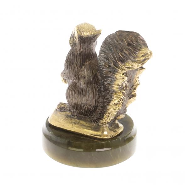 Статуэтка из бронзы &amp;quot;Белочка&amp;quot; на нефрите 130037