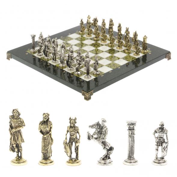 Шахматы &amp;quot;Галлы и Римляне&amp;quot; доска 36х36 см мрамор змеевик 127149