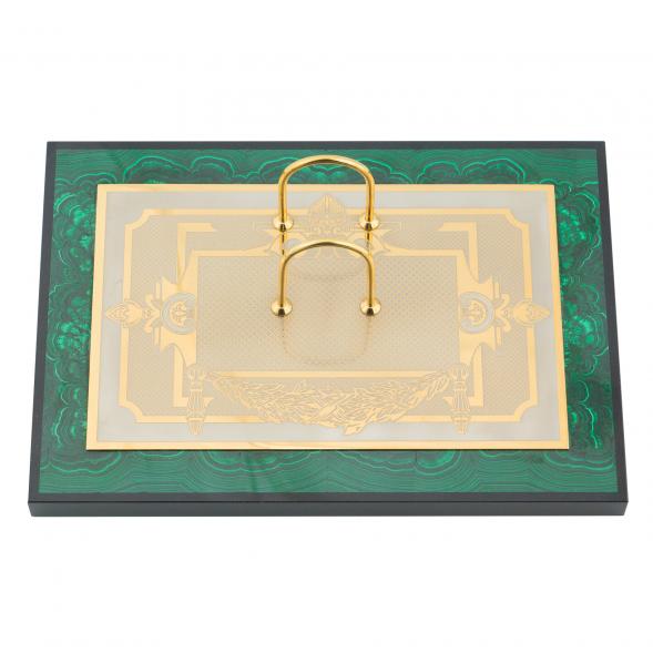 Настольный набор &amp;quot;Конь с попоной&amp;quot; малахит долерит 118870